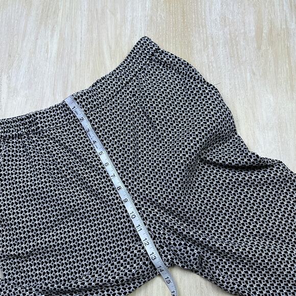Anthropologie Geometric Cropped Black White Ankle Slit Pull On Pants Medium - Picture 11 of 15